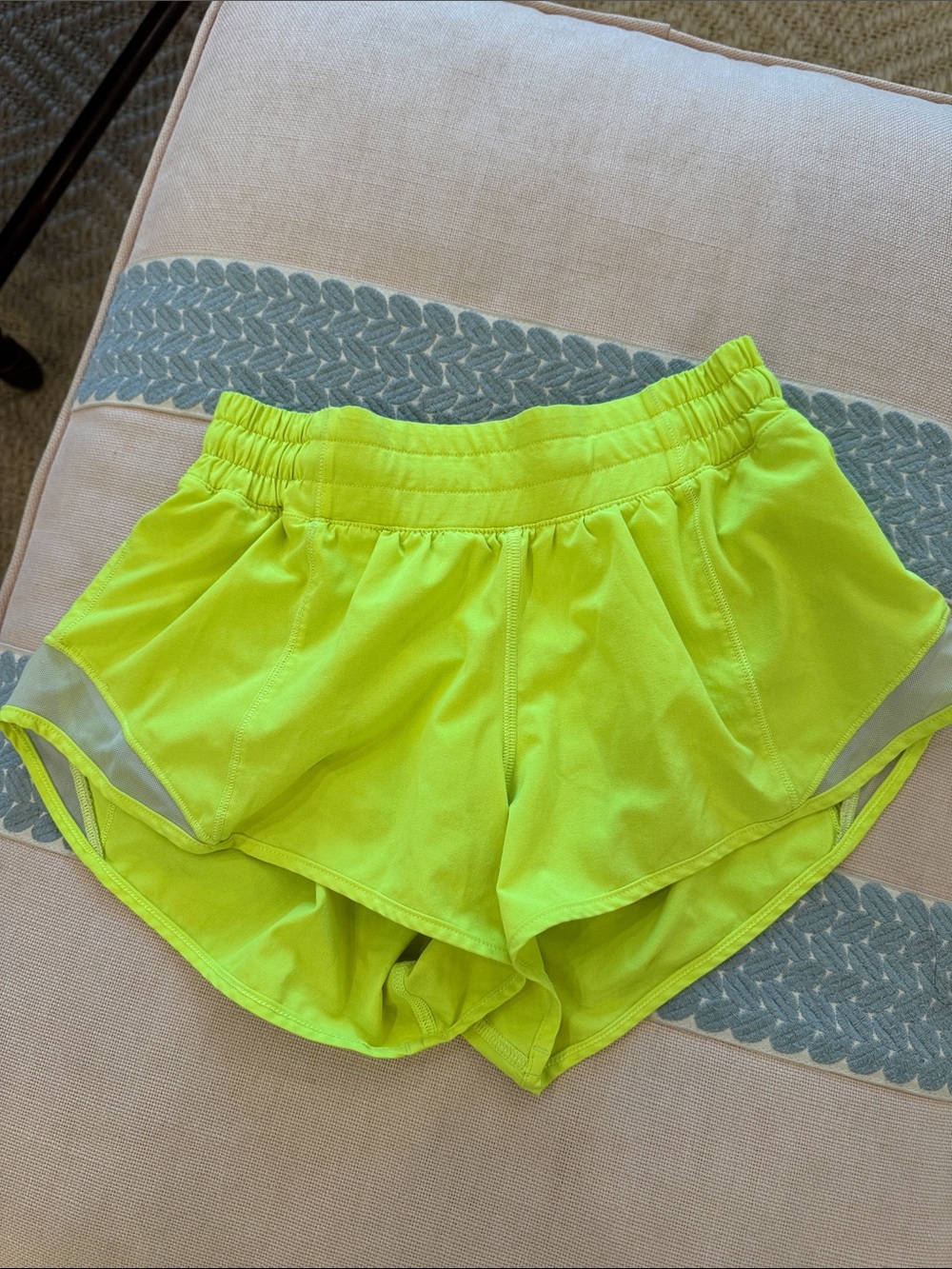 lululemon athletica Neon Lime Athletic Shorts with Reflective Panels